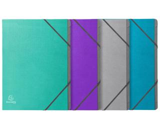 Ordnungsmappe A4 geheftet, mit Gummizug und 3 Klappen, 12 Fächer, Teksto 