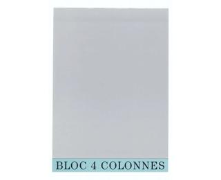 Bloc de contrôle comptable 29,7x21cm - 4 colonnes - 70 feuillets - Gris