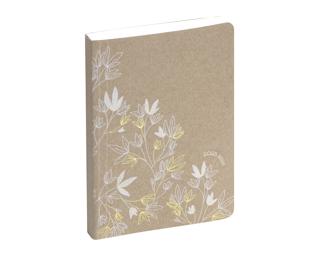 Agenda Forum Kraft Fleurs 12 x 17 cm Journalier Août 2025 à Juillet 2026 - Visuel