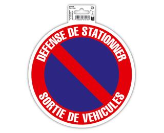 Panneau adhésif défense de stationner 20 cm - Rouge