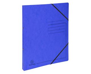 Raccoglitore cartoncino lustré stampato con elastici 2 anelli 15mm - A4 - Blu