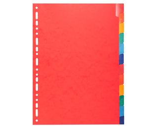 Intercalaires Carte lustrée 225g avec onglets renforcés - 12 positions - A4 