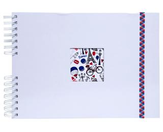 Spiralalbum 50 Seiten weiß, 32x22cm, French Blau - Weiß