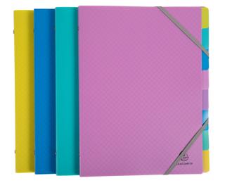 Exacompta Forever Young Recycled Multipart Files, 3 flaps 8 part, A4 PP - Assorted colours