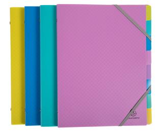 Trieur polypropylène 3 rabats Forever Young 8 compartiments - A4 - Couleurs assorties