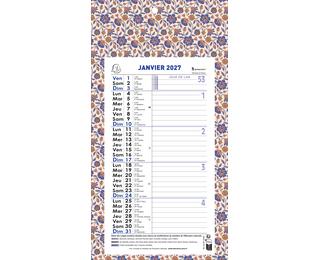 Calendrier mensuel URBAN avec feuillets détachables 15,5 x 28,5 cm support plaque imprimée 19 x 41 cm 2027 Color Design 