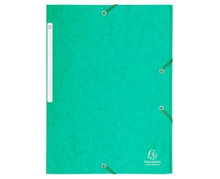 Cartella 3 lembi con elastici Maxi capacity cartoncino lustré 425g/mq - A4 - Verde