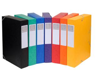 Boite de classement Cartobox Dos 60mm Carte lustrée - A4 - Couleurs assorties