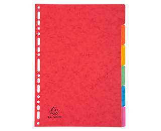 Register A4, Colorspan-Karton 400g, 6 Taben - Farben sortiert