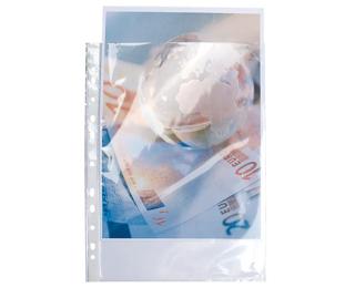 Sachet de 10 pochettes perforées polypropylène lisse haute qualité 9/100e - 24x32cm vertical - Cristal