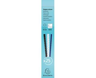 Exacompta Plastic Binding Combs, 10mm Thick, A4 (Box of 25) - White