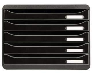 Module de classement Big Box Plus horizon 5 tiroirs Glossy - Noir brillant