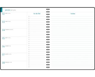 Recharge agenda de bureau EasyTime 27S spiralé 21 x 27 cm Semainier Janvier à décembre 2026