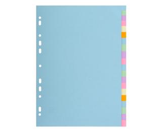 Intercalaires carte pastel 170g Forever 20 positions A4+ - Couleurs assorties pastel