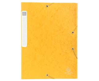 Archivbox Cartobox, flach geliefert Rücken 40mm aus Colorspan-Karton, mit 3 Klappen und Gummizug, 25x33cm für DIN A4 - Gelb
