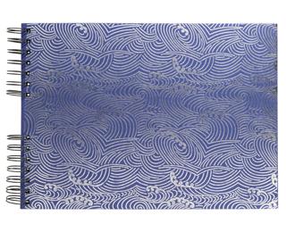 Fotoalbum mit Spiralbindung, 50 Seiten schwarz, 32x22 cm, Japan - Blau