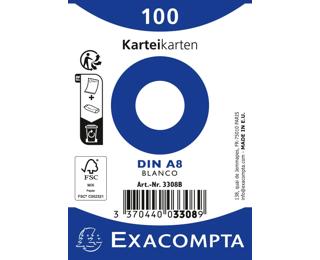 Pk100 Exa Rec Card 5.5x7.4cm Plain White - White