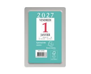 Bloc éphéméride neutre sans support 6,5 x 9,7 cm - 2027 - Vert