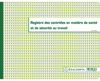 Piqûre 24x32cm - Registre des contrôles de santé et de sécurité au travail - 20 pages