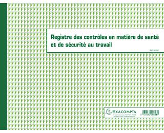 Piqûre 24x32cm - Registre des contrôles de santé et de sécurité au travail - 20 pages
