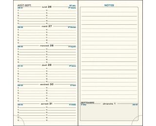Recharge semainier SAS 17 9 x 17.5 cm Septembre 2025 à Août 2026