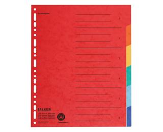 Register Karton, 24,0 x 29,7cm, 230g/m2 Manila-RC-Krt., 6-teilig - Farben sortiert