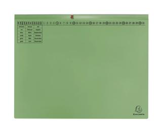 Exaflex Premium, Kanzlei Hängehefter, 2 Abheftvorrichtungen, Linksheftung, 265x318mm, Packung mit 25 Stück - Grün