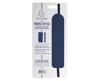 Porte-stylo Denim avec élastique - 3,5 x 15,5 cm - Bleu