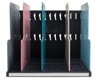 MODULOTOP, vertikaler Sorter mit 5 Trennplatten, Skandi - Farben sortiert