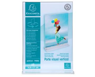 Soporte folletos - Vertical - A5 - 150x55x214 mm - Cristal
