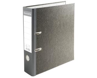 Classeur à levier papier marbre gris dos de 70mm - avec perforateur - A4. - Gris-dos gris