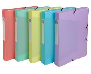 Chrom Pastel Box File A4 40mm PP 0.7mm - Assorted colours