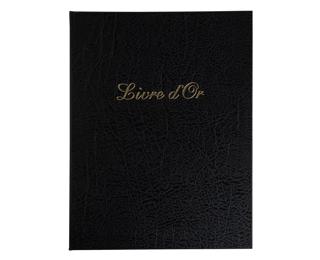 Livre d'or Balacron avec titre 100 pages blanches - 27x22 cm vertical - Noir