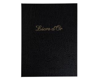 Livre d'or Balacron avec titre 100 pages blanches - 27x22 cm vertical - Noir
