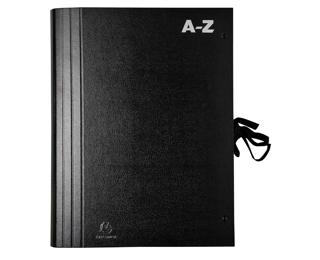 Fächermappe mit hoher Kapazität, Ordnung nach A-Z, 20 Fächer, schwarz - Schwarz