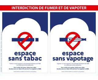Panneau PVC adhésif Espace sans tabac ni vapotage A4