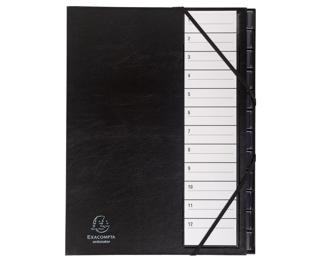 Multipart file Ordonator with elastic straps 12 numerial tabs from 1 to 12 - A4 