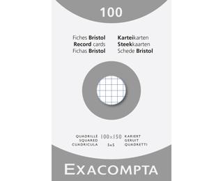 Pk 100 Exa Record Cards 100/150 Sq White - White