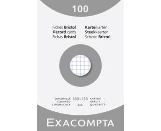 Étui de 100 fiches - bristol quadrillé 5x5 non perforé 100x150mm 
