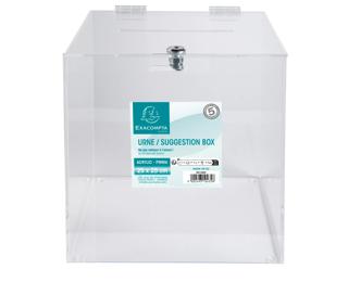 Urne transparente fermable à clé 25X25 cm 