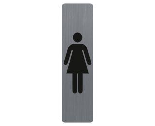 Plaque verticale adhésive imitation aluminium Dame 16,5X4,4 cm - Gris