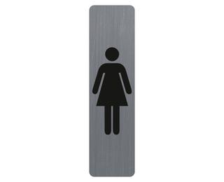 Plaque verticale adhésive imitation aluminium Dame 16,5X4,4 cm - Gris