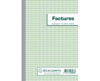 Manifold Factures avec mention TVA 21x14,8cm 50 feuillets dupli autocopiants