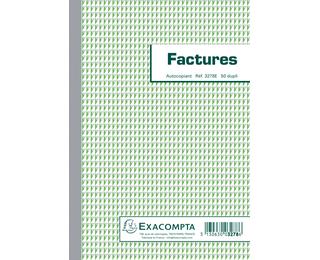 Manifold Factures avec mention TVA 21x14,8cm 50 feuillets dupli autocopiants