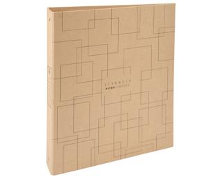 Festes Ringbuch A4 aus Karton mit 4 Ringen 30mm, 1 Design, Eterneco - Braun geometrische Motive