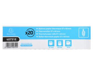 Bobinas térmicas para terminales de pago (impresión en el reverso) - 1 Pliegue térmico - 55 g/m2 - Blanco