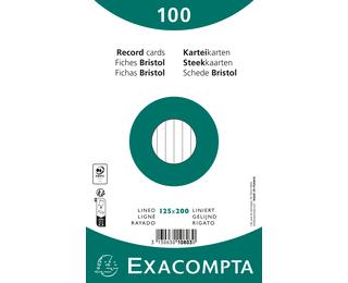 Exacompta Pack 100 Record Cards 12.5x20cm Lined Wht 