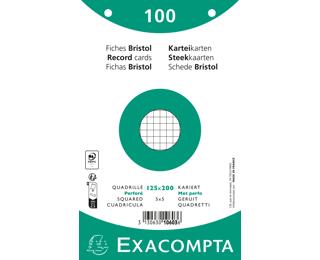Pk100 Exa Rec Card 12.5x20 Sq Punch Wht 