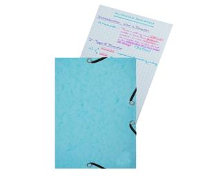 Exacompta Aquarel Elasticated Folder with 3 Flaps + 25 Bristol Sheets, A5 - Pastel blue