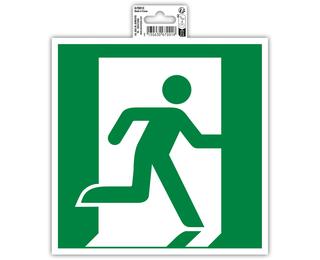 Panneau PP adhésif antidérapant évacuation droite 20x20 cm - Vert
